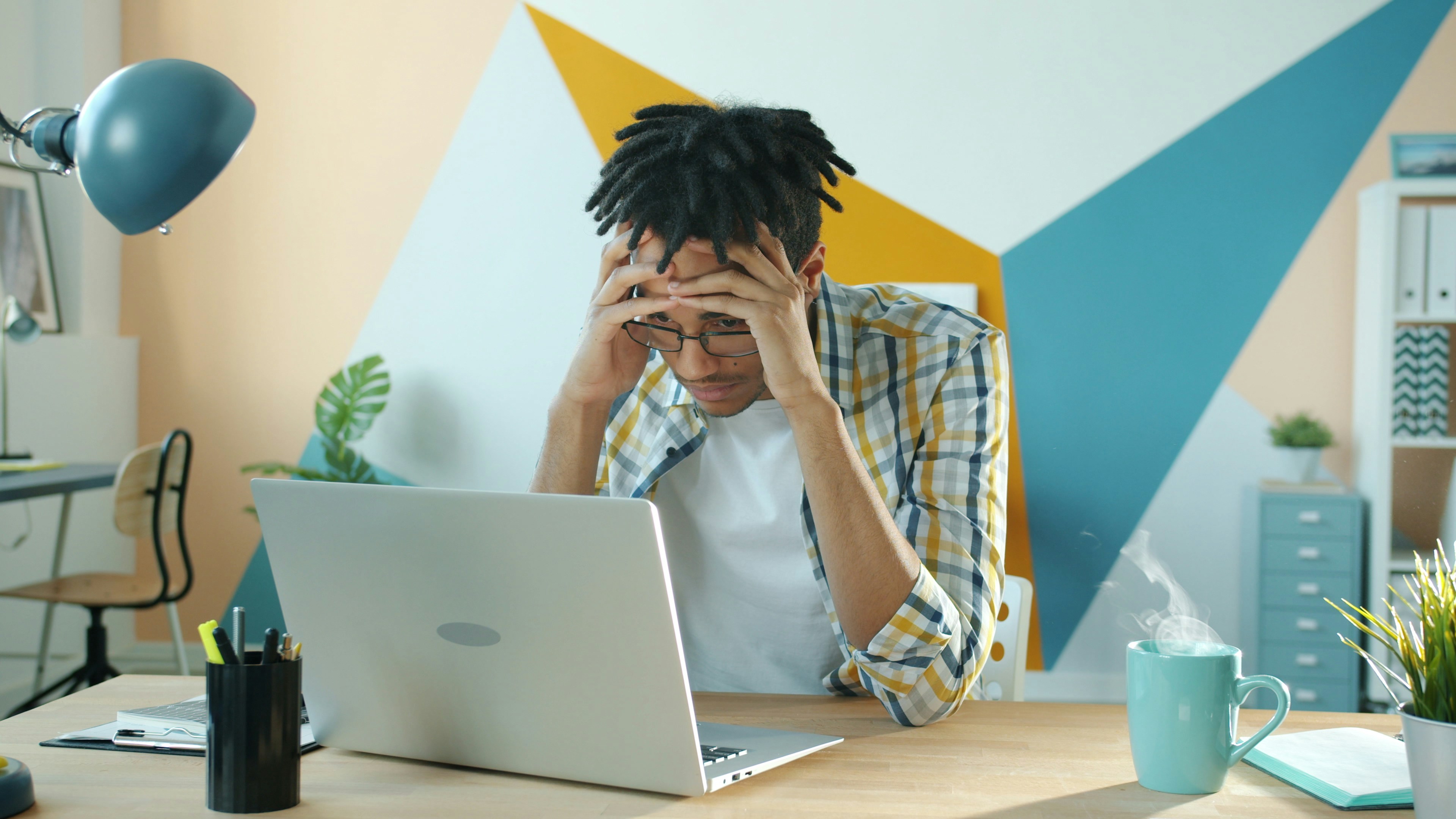 College student working through an unexpected challenge
